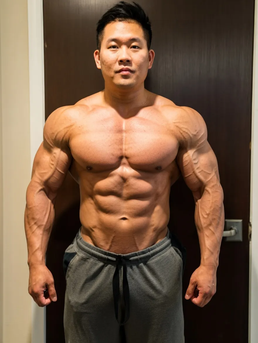 AI body editor hardcore bodybuilder muscle transformation