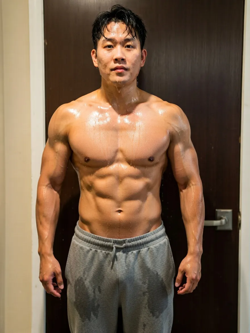 AI body editor K-pop aesthetic lean muscle transformation
